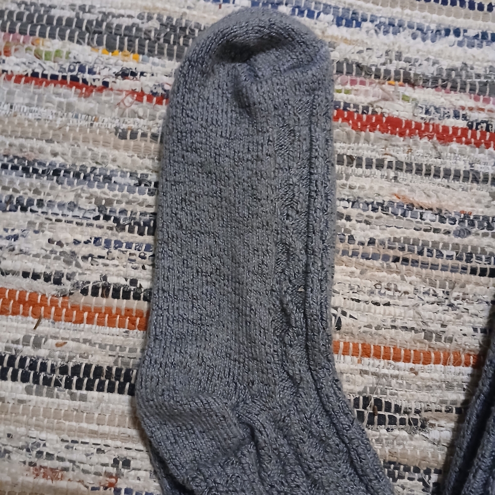 Peony And Moss Thigh High Socks Over The Knee Gray - Picture 2 of 5
